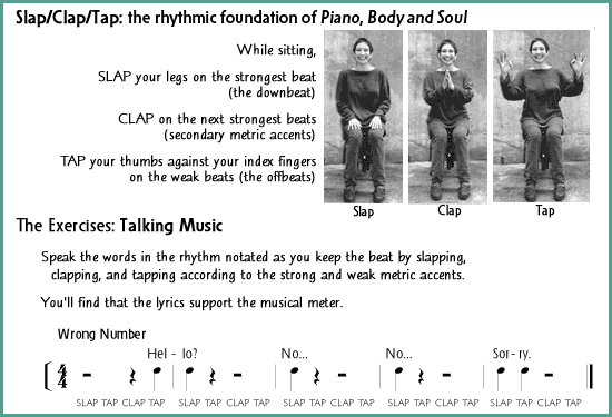 learning rhythm with Slap/Clap/Tap and Talking Music in Piano, Body and Soul